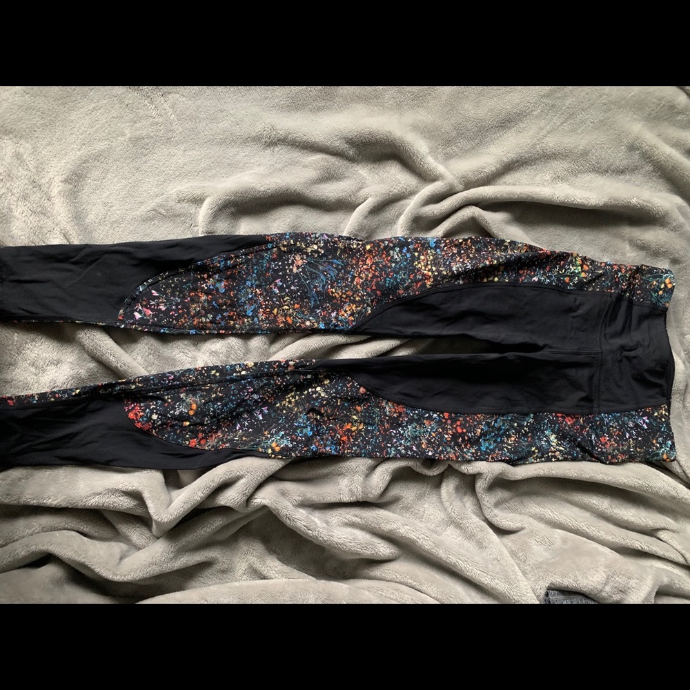 Floral and black lululemon legging size 4